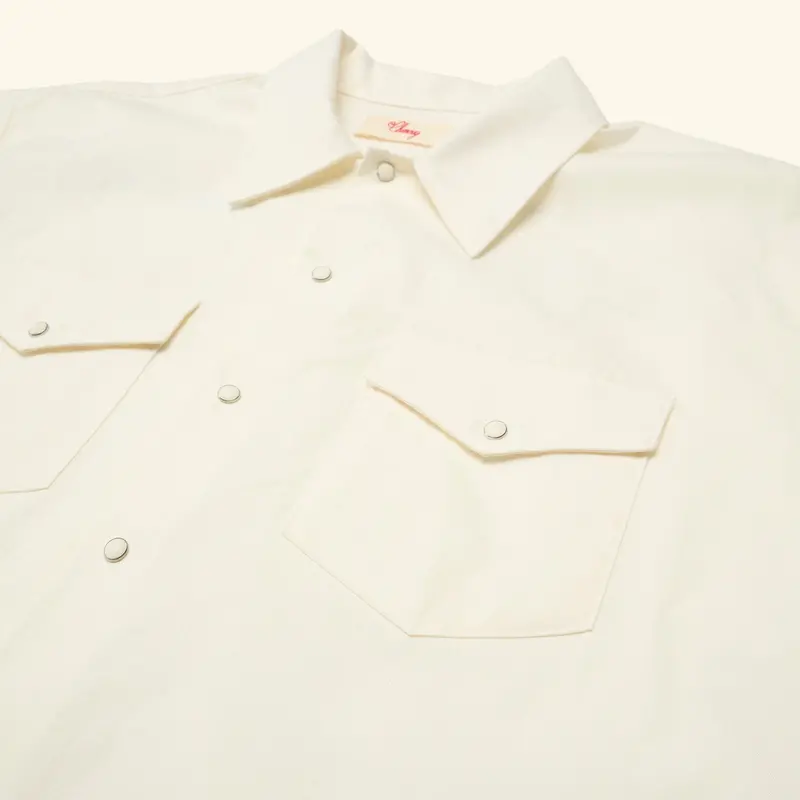 Western Twill Mechanic Shirt (White) 5