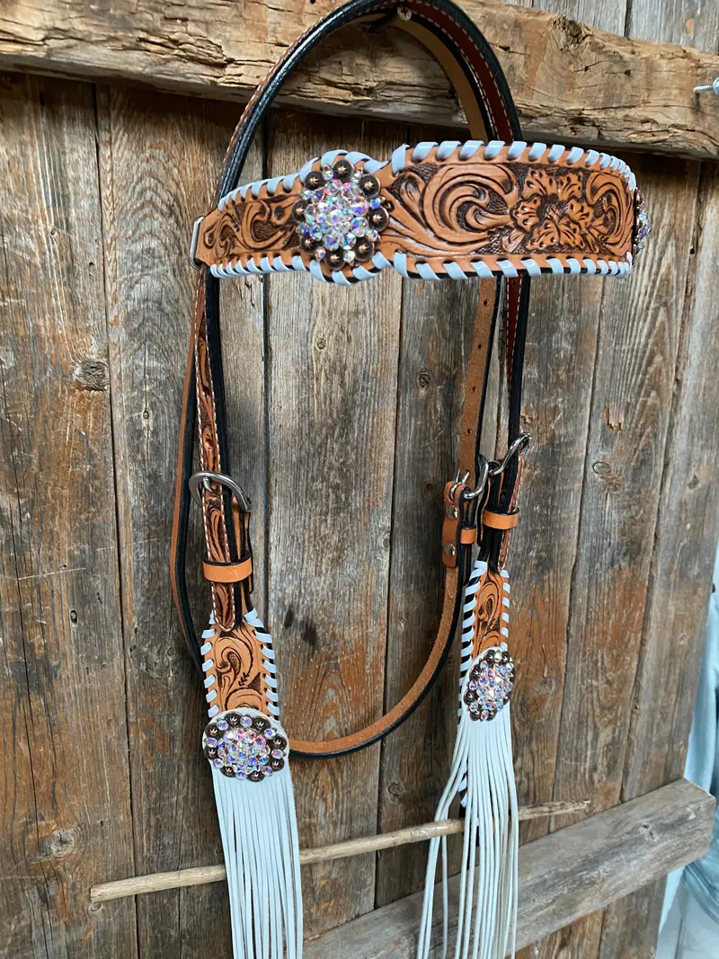 Whipstitch Ab Browband/One Ear Tack Set With Wither Strap #Bbbc458 8
