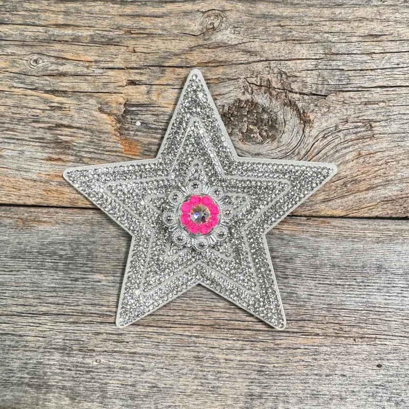 White Big Star Rhinestone Rosette - Assorted Conchos 2