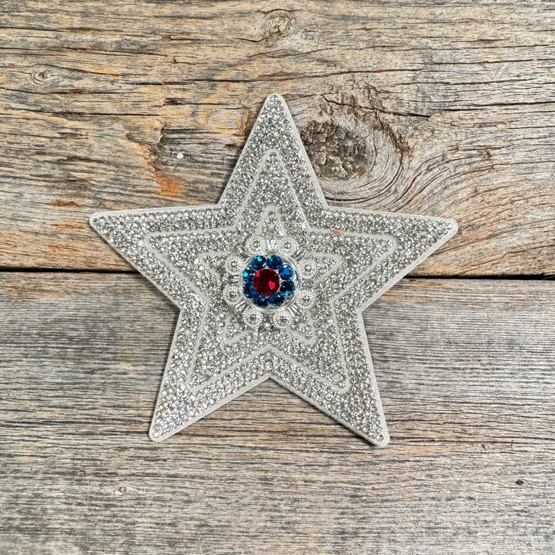 White Big Star Rhinestone Rosette - Assorted Conchos 6