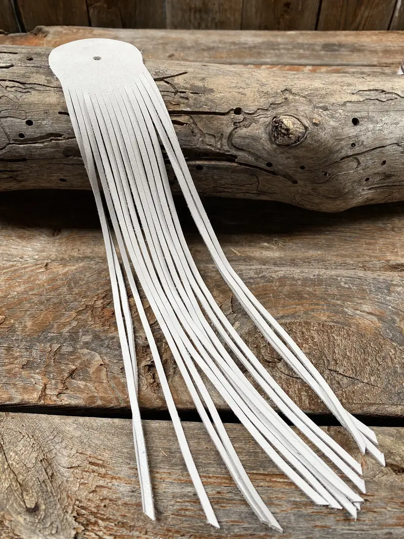 White Leather Fringe 1
