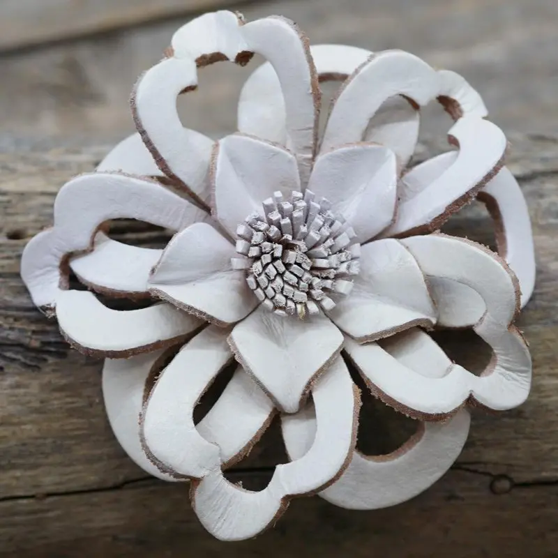 White Lotus Leather Flower 1