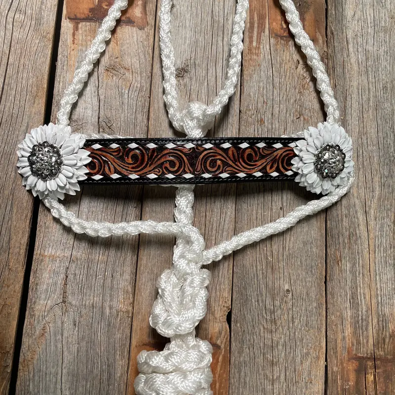 White Mule Tape Halter - White Daisy #Mt203 1
