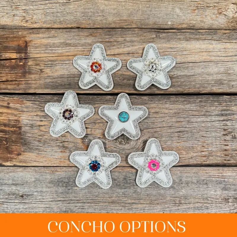 White Small Star Rhinestone Rosette - Assorted Conchos 1