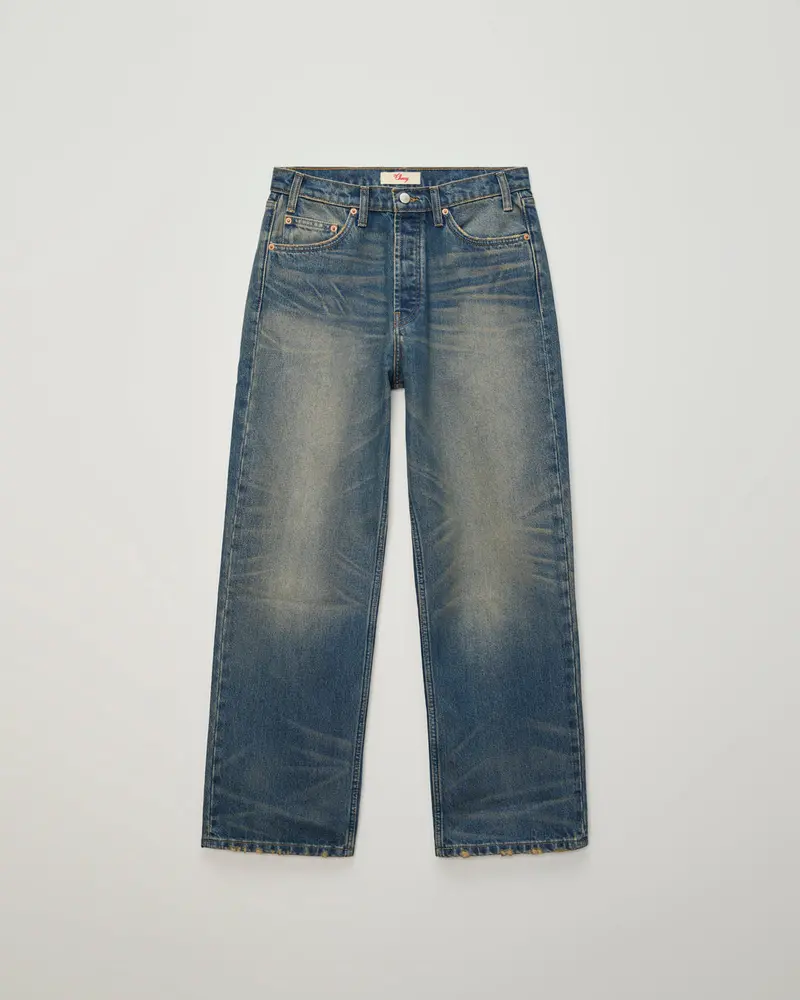 Wide 5 Pocket Jeans (Dark Dirty Blue) 1