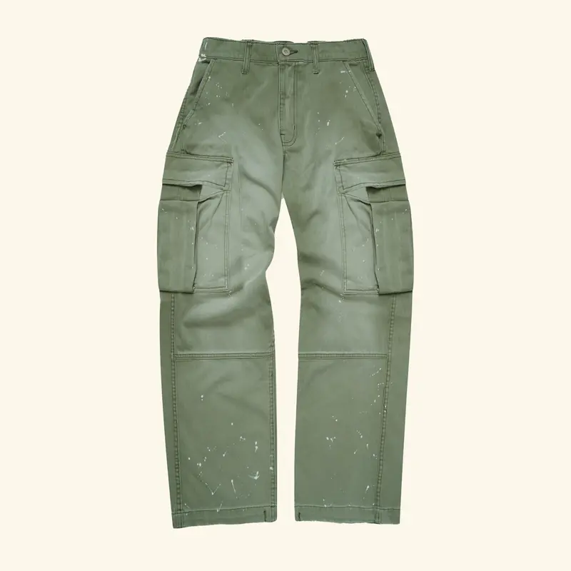 Wide Leg Cargo Pant (Olive Green) 1