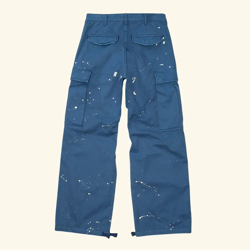 Wide Leg Cargo Pants (Sun Faded Blue) 2