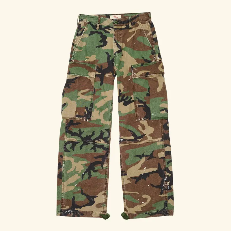 Wide Leg Cargo Pants (Vintage Camo) 1