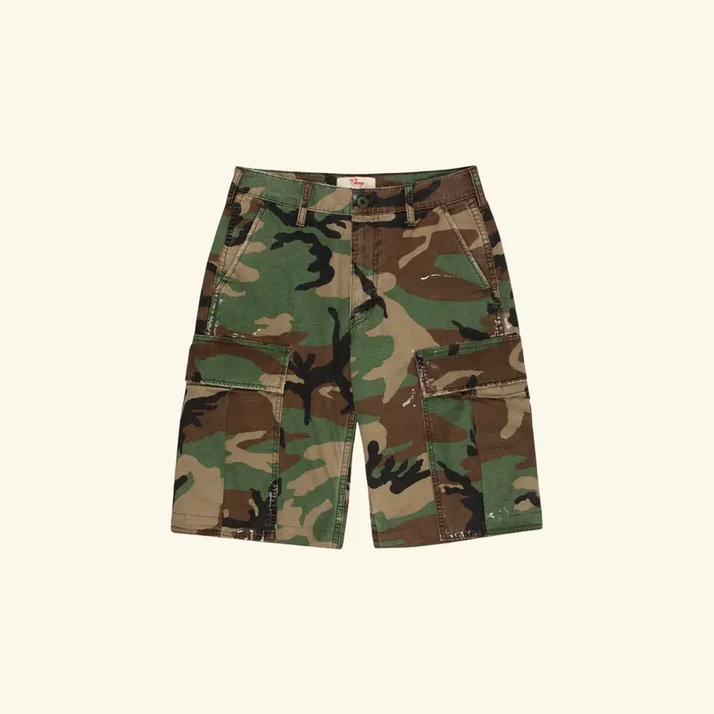 Wide Leg Cargo Shorts (Vintage Camo) 1