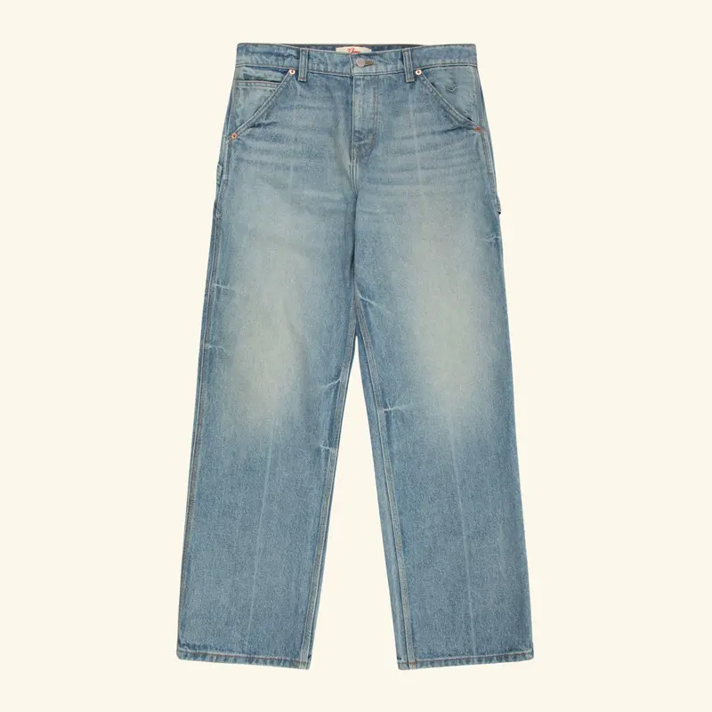 Wide Leg Carpenter Pants (Indigo Light Wash) 1