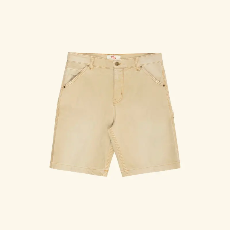 Wide Leg Carpenter Shorts (Sun Faded Beige) 1
