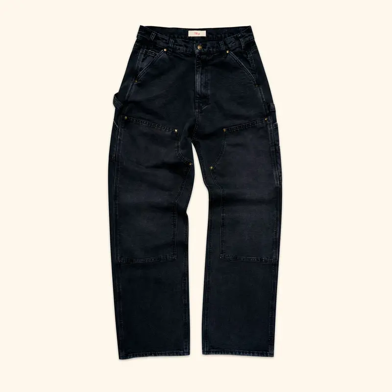 Wide Leg Double Knee (Black) 1