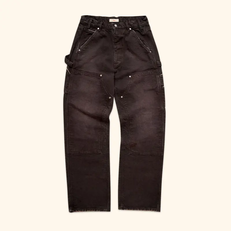 Wide Leg Double Knee (Brown) 1