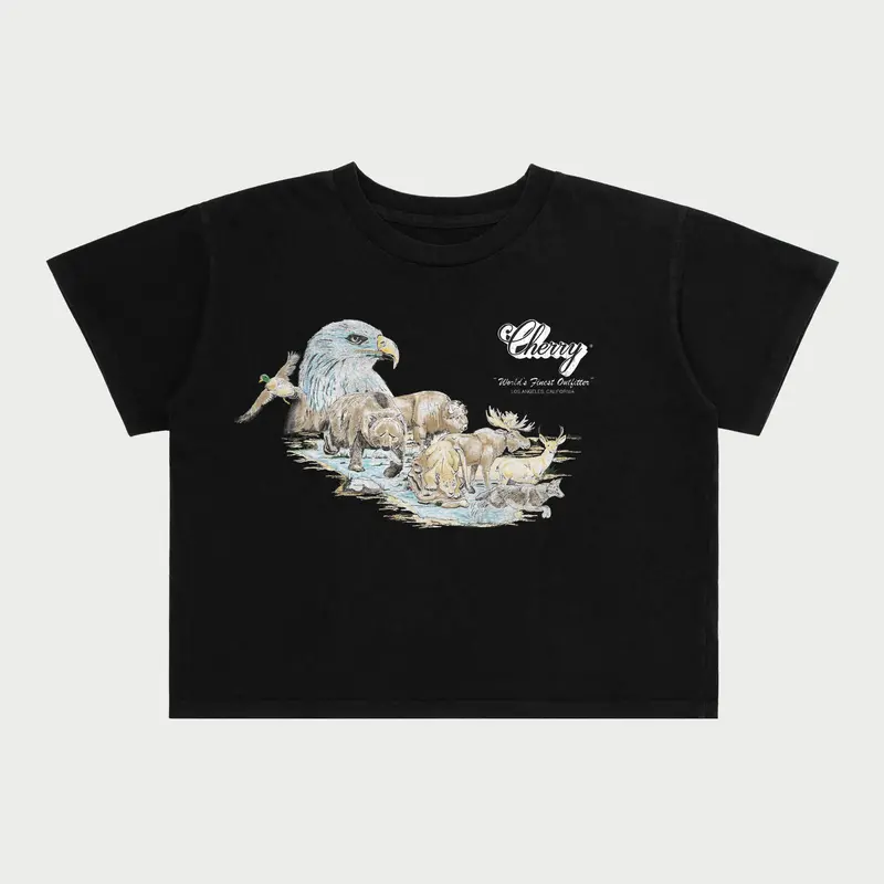 Wilderness Boxy Baby Tee (Black) 1