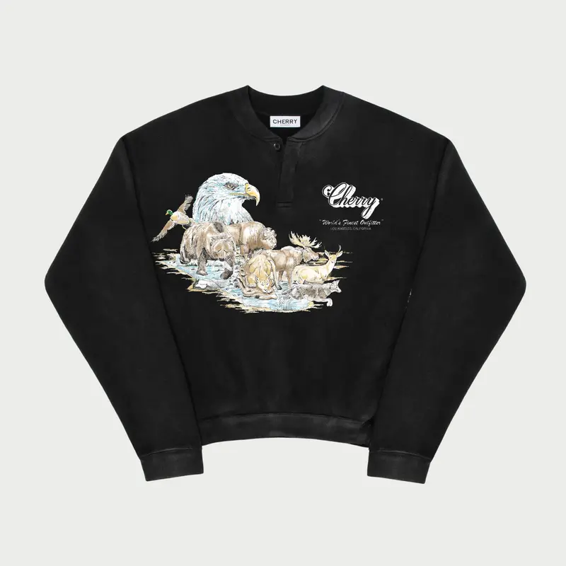 Wilderness Henley Crewneck (Black) 1