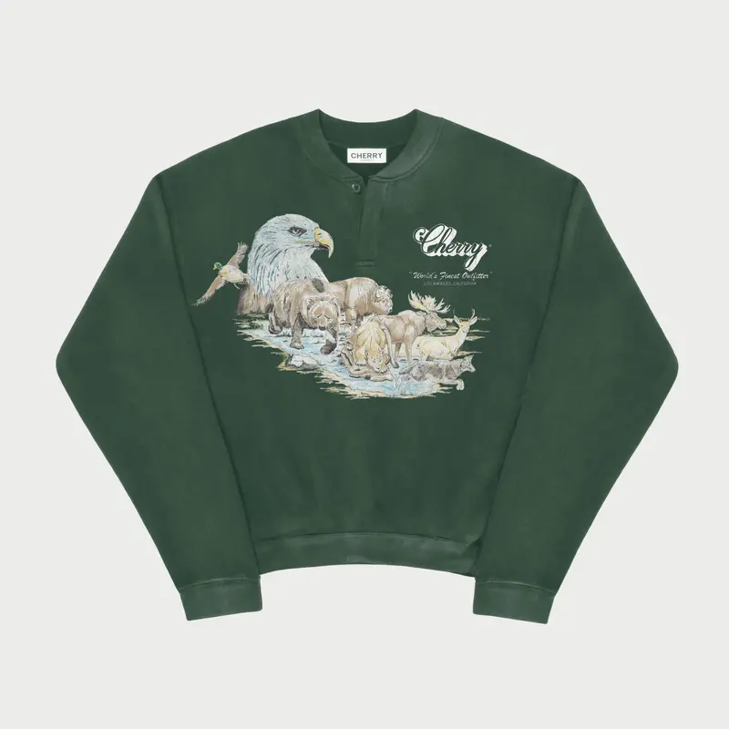 Wilderness Henley Crewneck (Green) 1