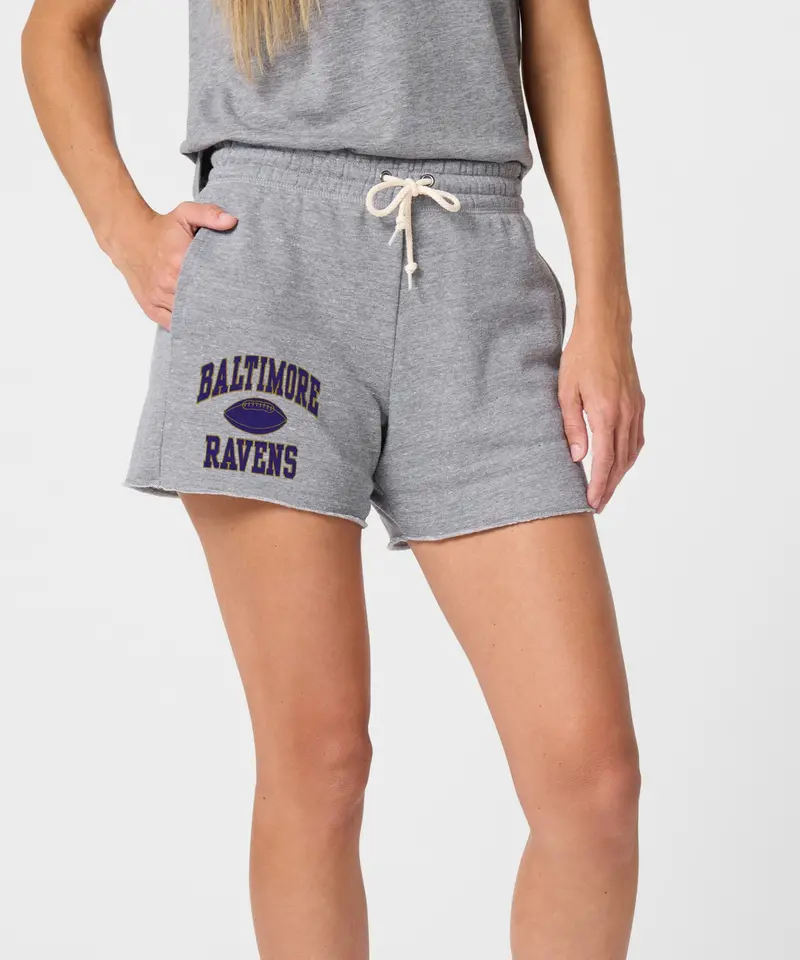 Women's Baltimore Ravens Gridiron Sweat Shorts 3