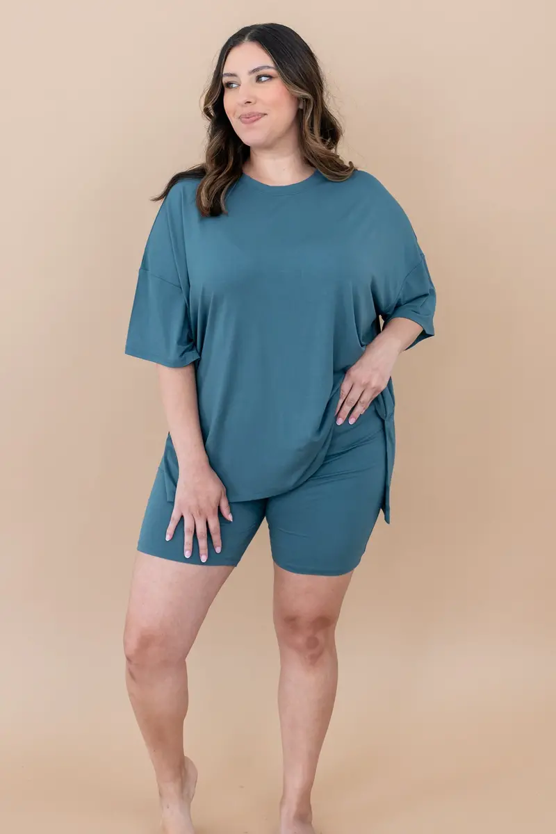 Women’S Biker Short Set In Atlantic 6