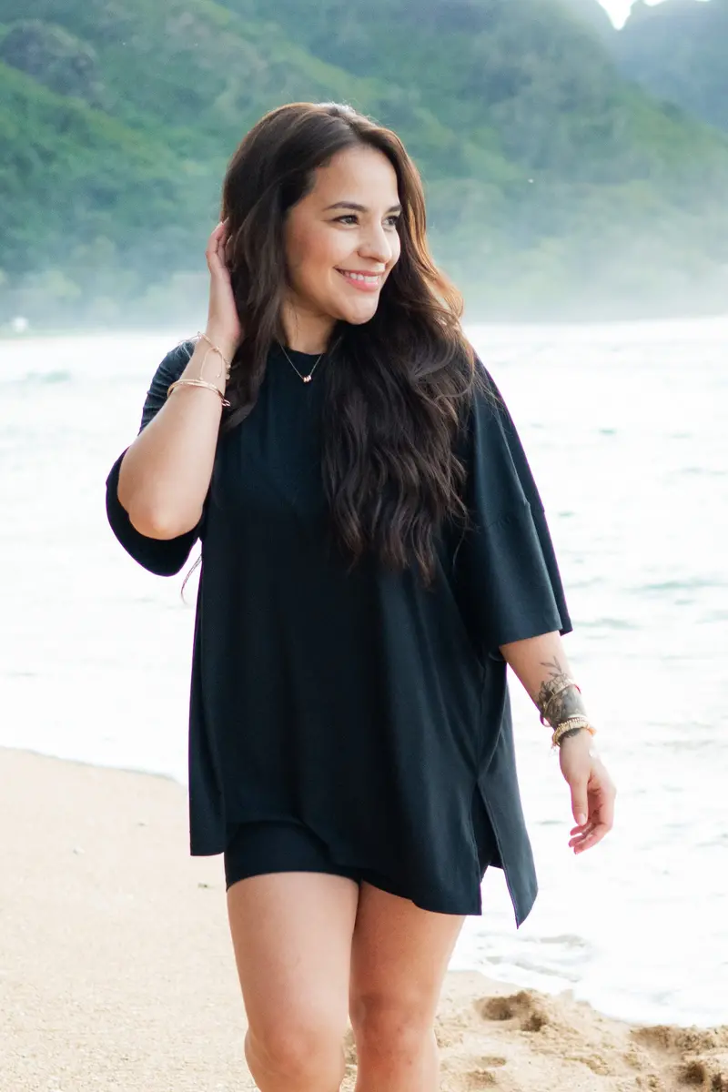 Women’S Biker Short Set In Midnight 1