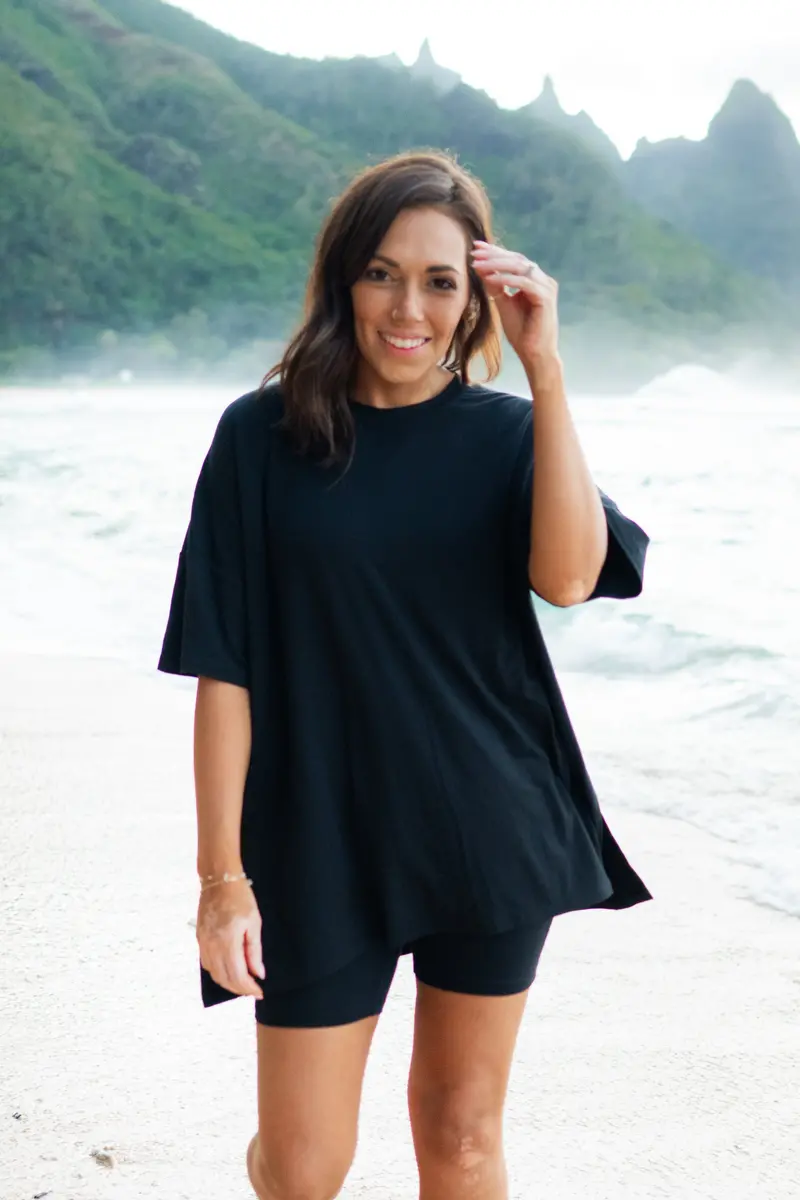 Women’S Biker Short Set In Midnight 5