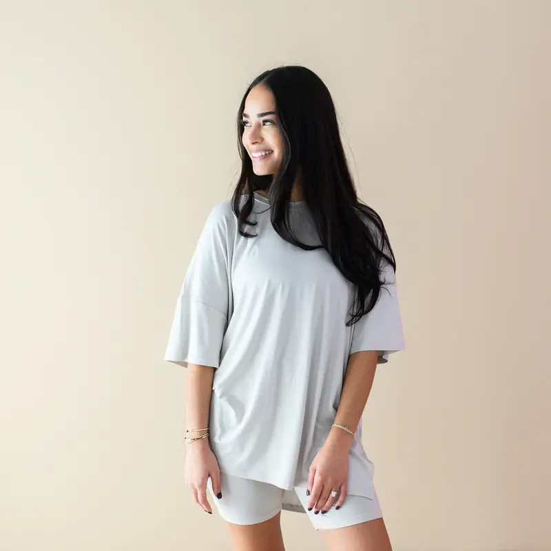 Women’S Biker Short Set In Oat 2