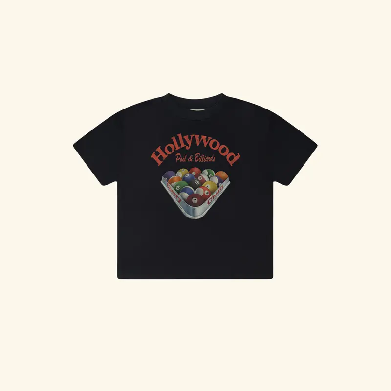 Women's Billiards Boxy Baby Tee (Vintage Black) 1