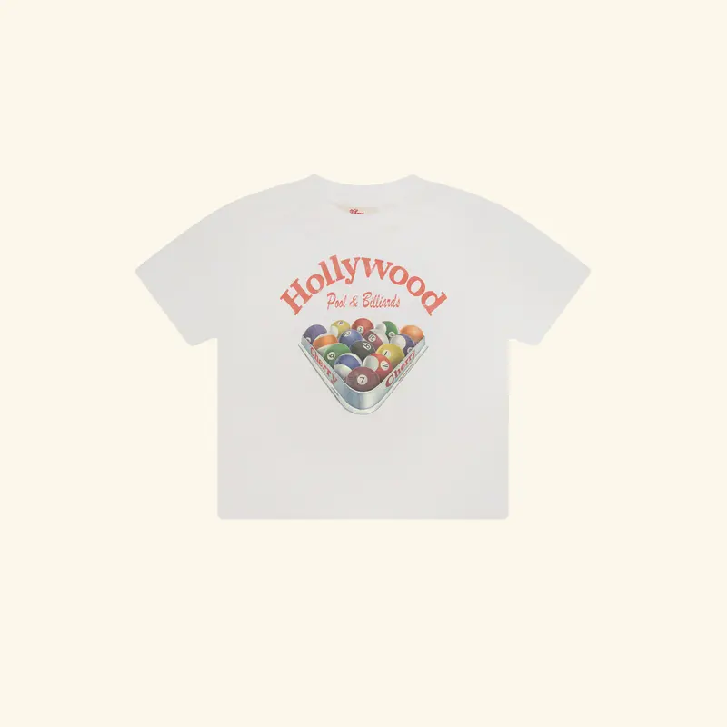 Women's Billiards Boxy Baby Tee (Vintage White) 1