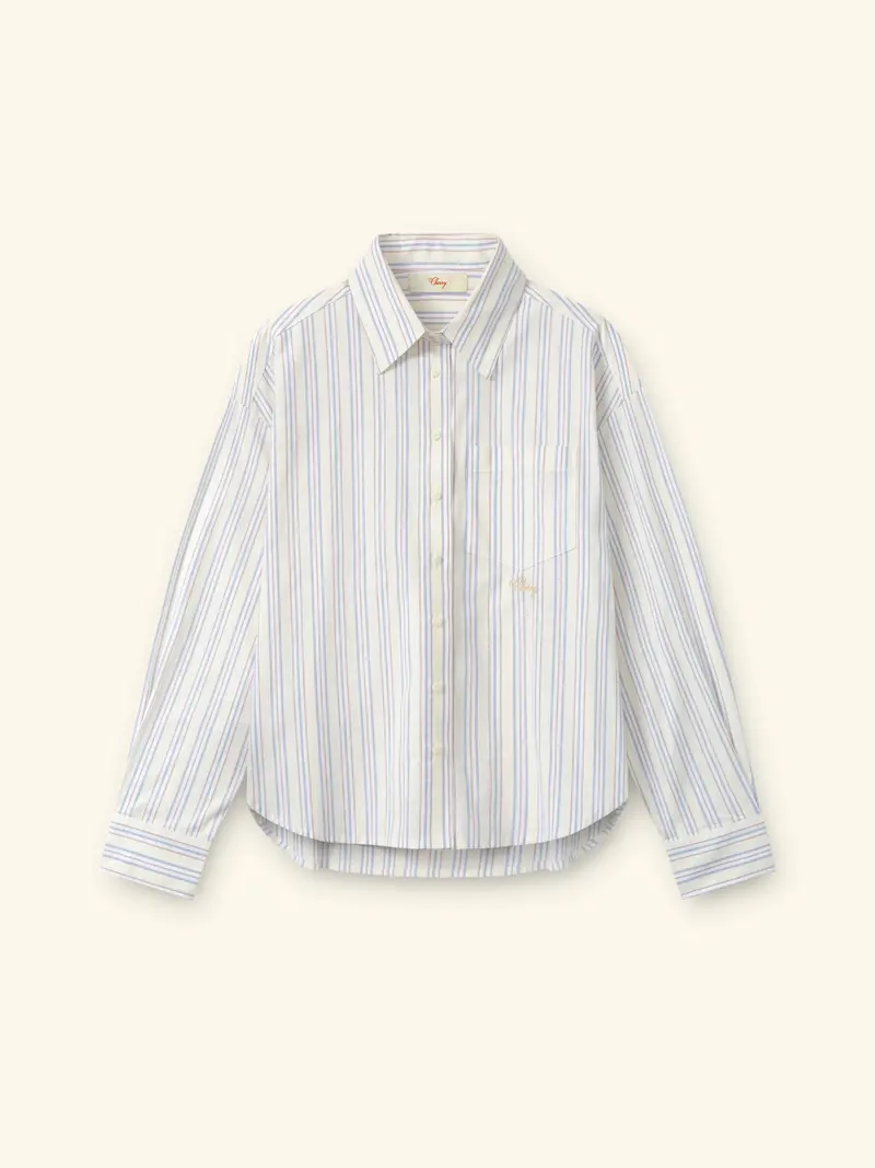 Women's Boxy Stripe Button Up 1
