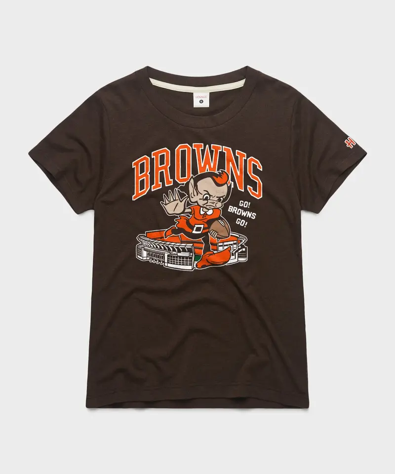 Women's Cleveland Browns Brownie Stiff Arm Stadium 1