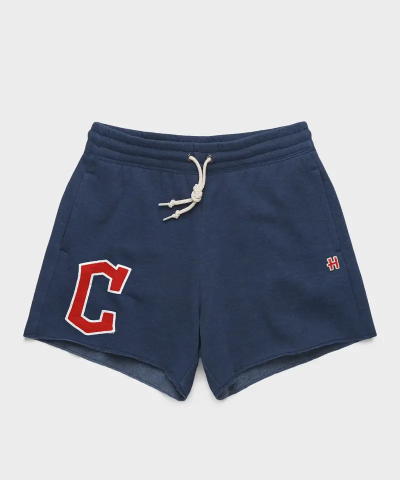 Women's Cleveland Guardians Cap Logo '22 Sweat Shorts 1
