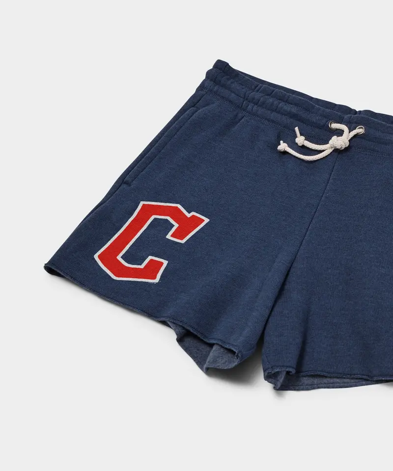 Women's Cleveland Guardians Cap Logo '22 Sweat Shorts 2