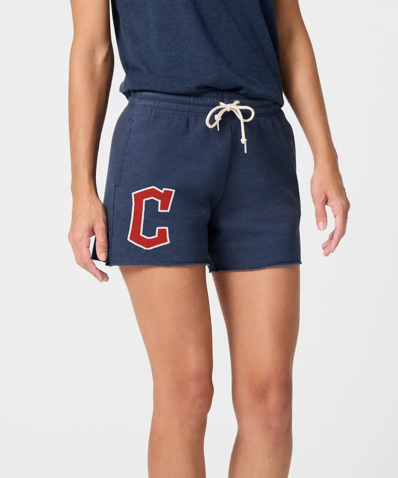 Women's Cleveland Guardians Cap Logo '22 Sweat Shorts 3