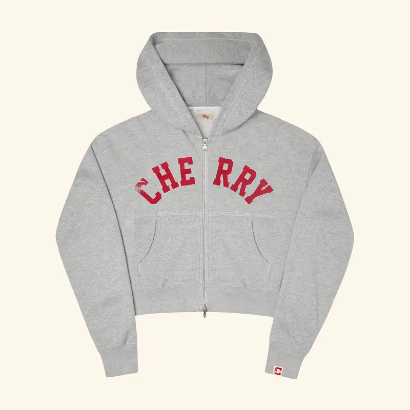 Women's Distressed Zip Hoodie (Heather Grey) 1