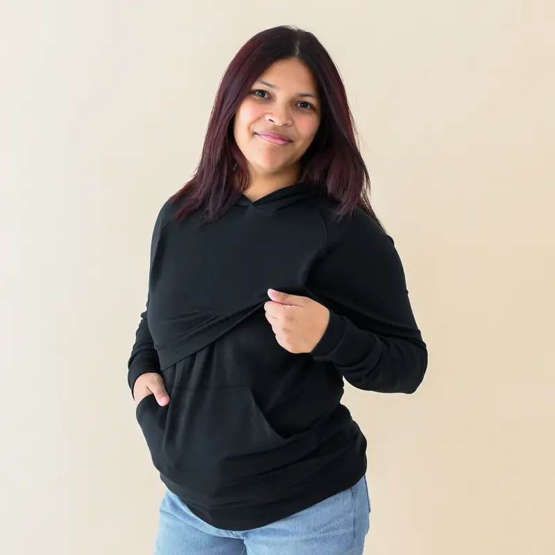 Women's French Terry Nursing Hoodie In Midnight 1