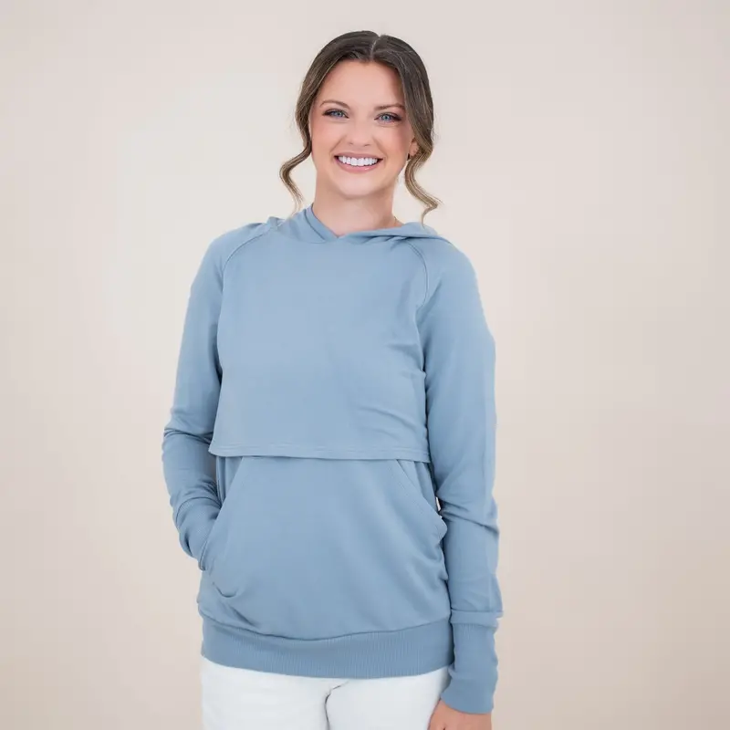 Women's French Terry Nursing Hoodie In Slate 1
