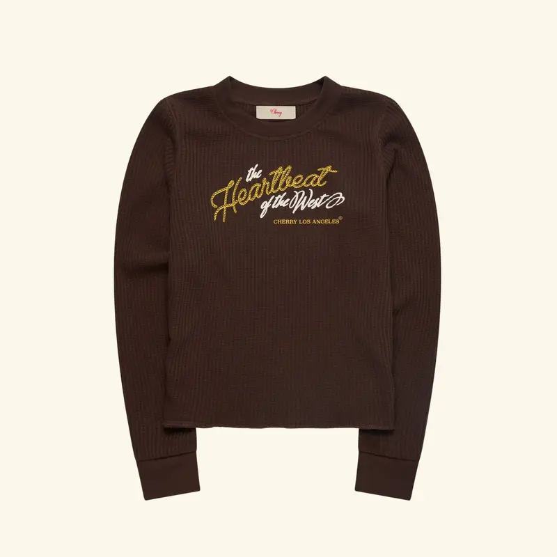 Women's Heartbeat Thermal Longsleeve (Chocolate) 1