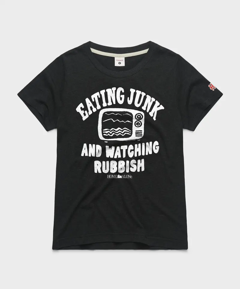 Women's Home Alone Eating Junk And Watching Rubbish 1