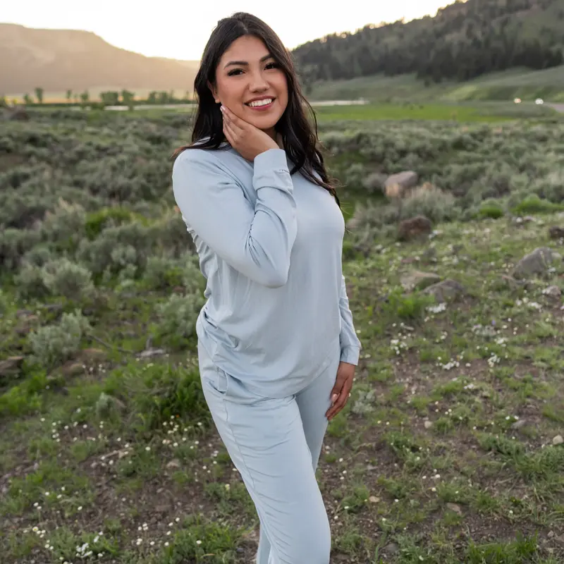 Women's Jogger Pajama Set In Fog 1