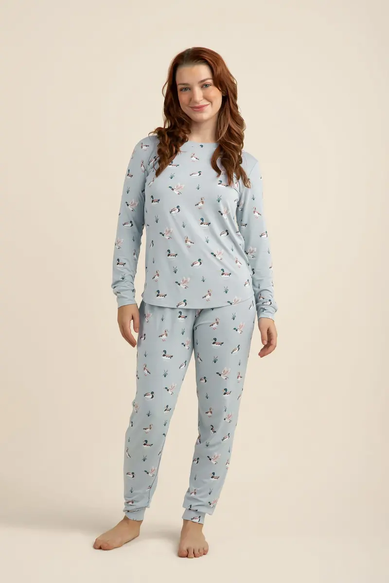 Women's Jogger Pajama Set In Mallard Duck 1