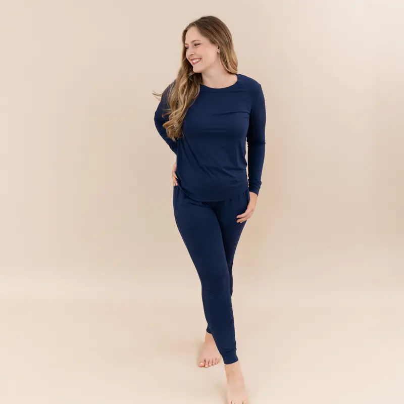 Women's Jogger Pajama Set In Navy 2