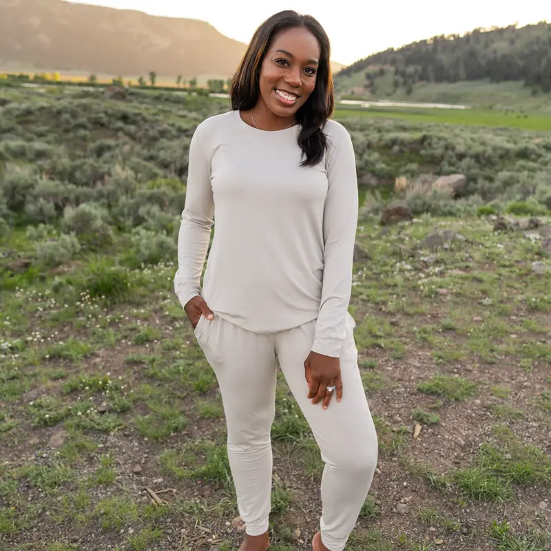 Women's Jogger Pajama Set In Oat 1