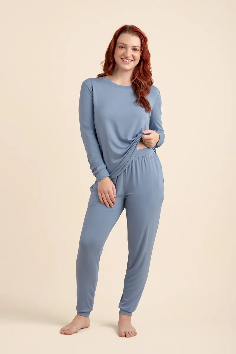 Women's Jogger Pajama Set In Slate 1