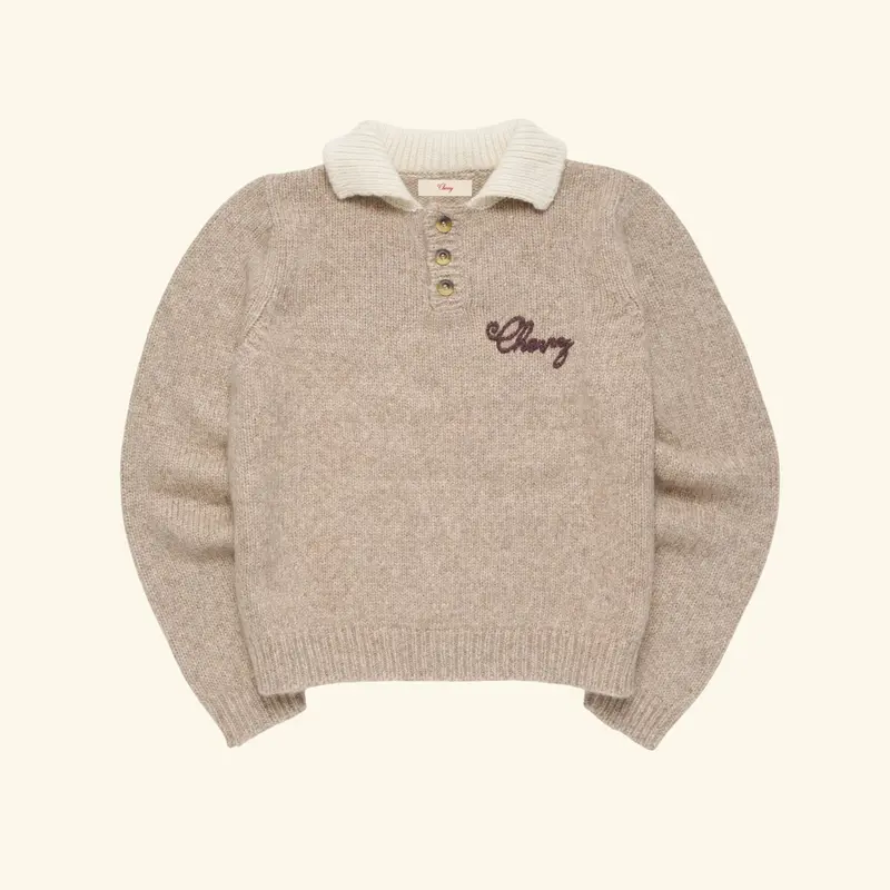 Women's Knit Rugby (Oatmeal) 1