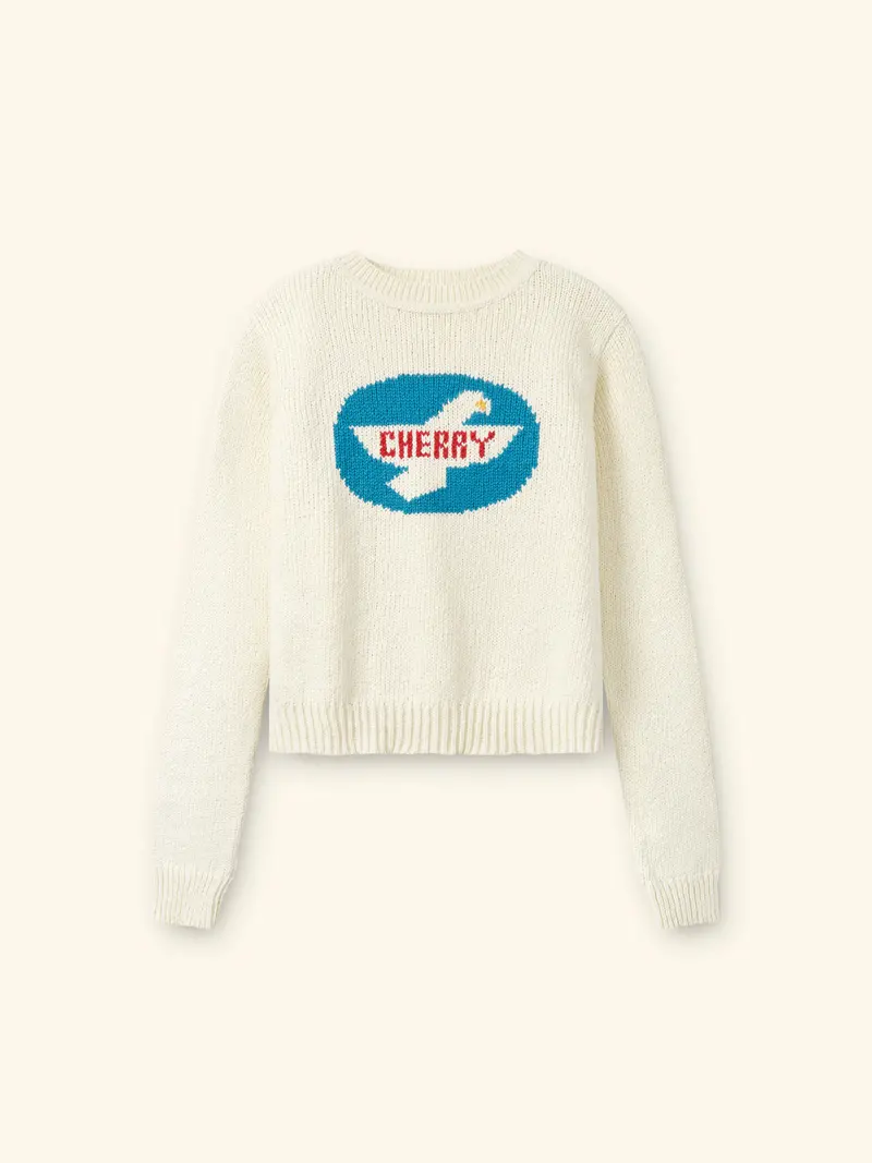 Women's Knit Wings Crew (Cream) 1
