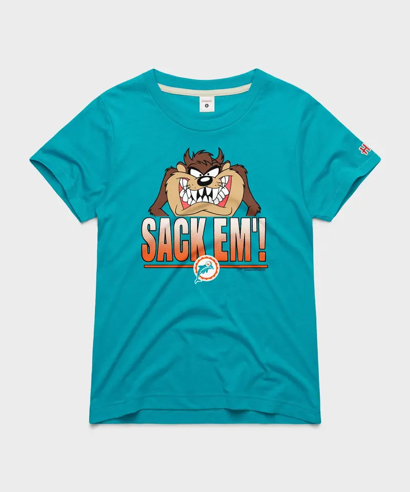 Women's Looney Tunes Taz Sack Em' X Miami Dolphins 1