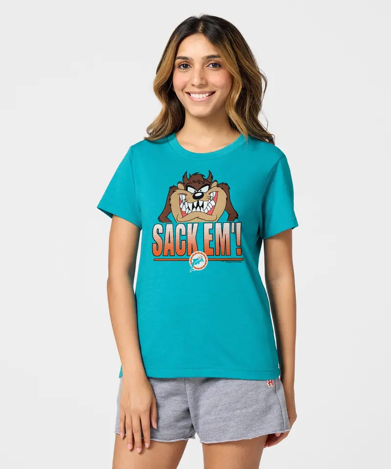 Women's Looney Tunes Taz Sack Em' X Miami Dolphins 3