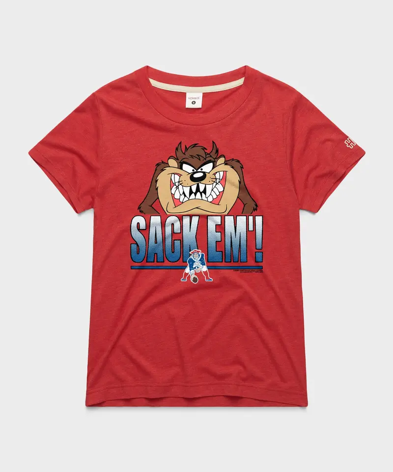 Women's Looney Tunes Taz Sack Em' X New England Patriots 1