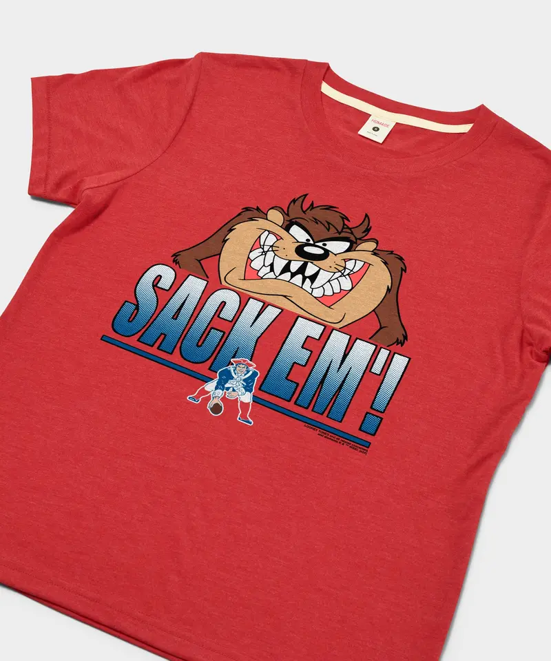 Women's Looney Tunes Taz Sack Em' X New England Patriots 2