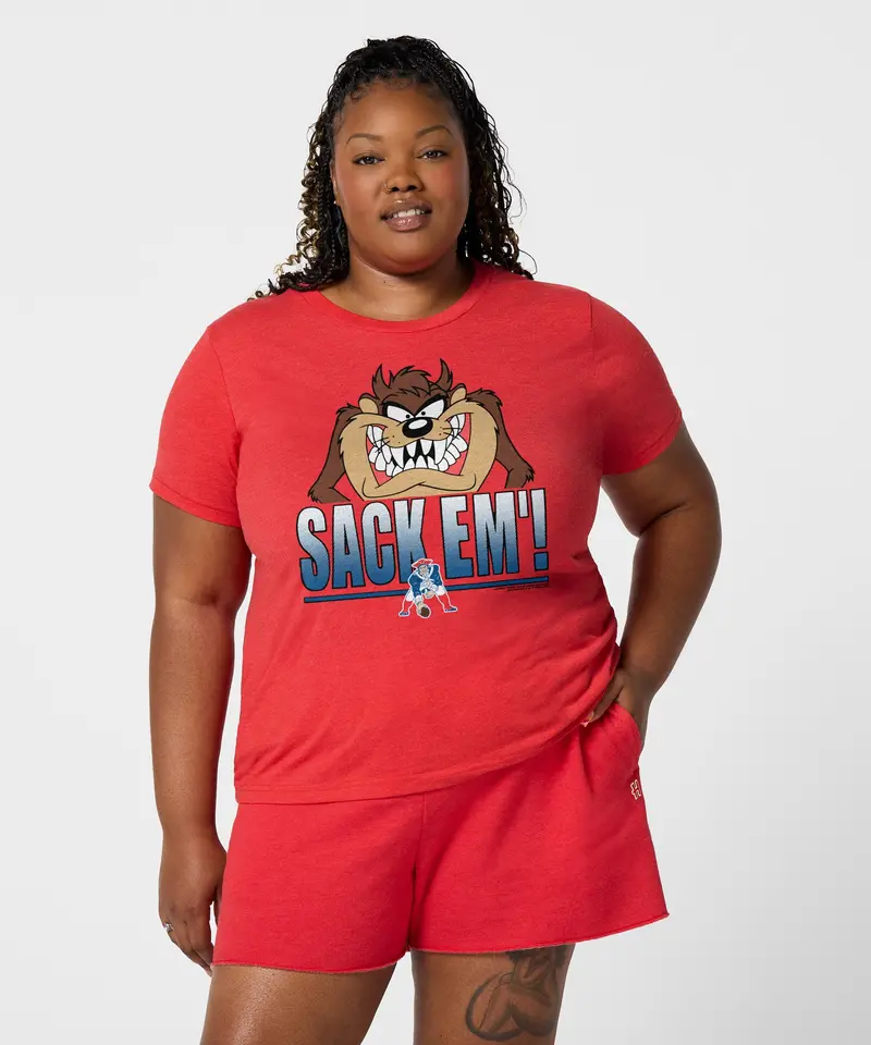 Women's Looney Tunes Taz Sack Em' X New England Patriots 3