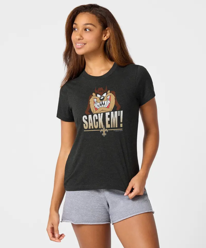Women's Looney Tunes Taz Sack Em' X New Orleans Saints 3